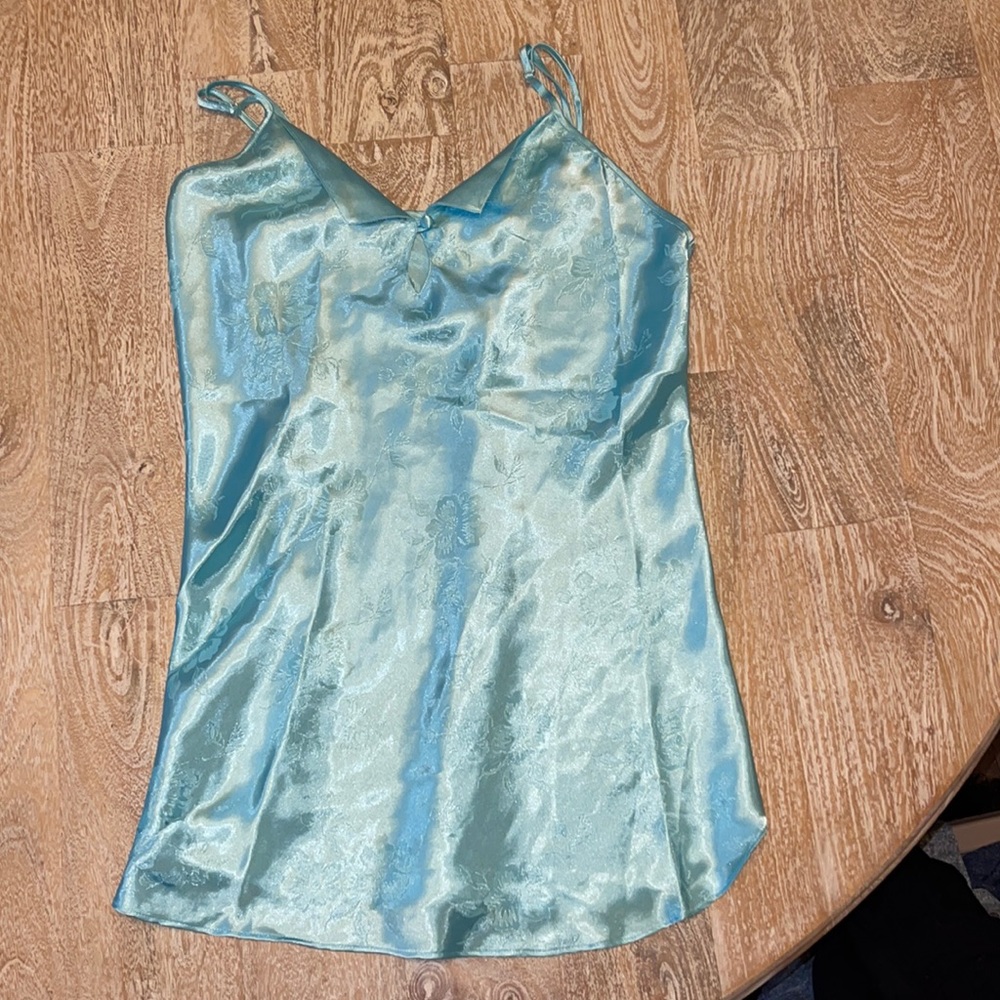 Vintage Morgan Taylor lingerie nighty blue flower medium